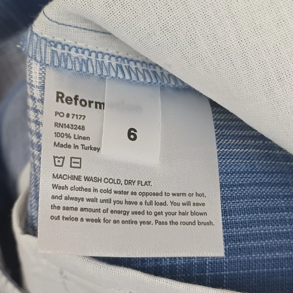 Reformation Bristol Linen Plaid Paperbag Pant Size 6 Preppy Women In Ghost Boho